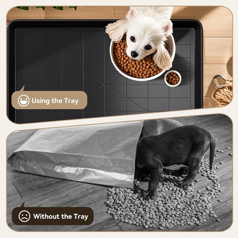 Holiwei 32" 2PC Dog Crate Tray Replacement fit for Metal Dog Crate Dog Cage Pans Plastic Tray - Image 3
